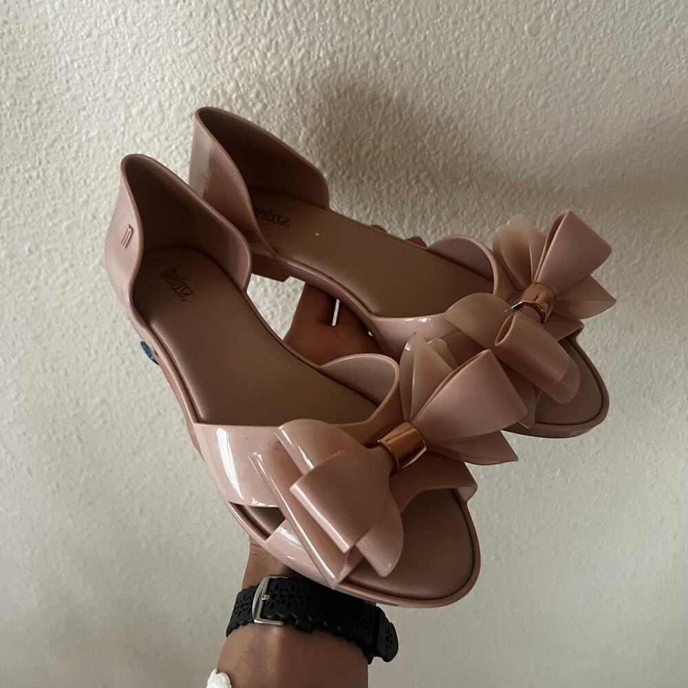 Melissa Seduction Pink Bow PVC Jelly sandals WOMENS 6
